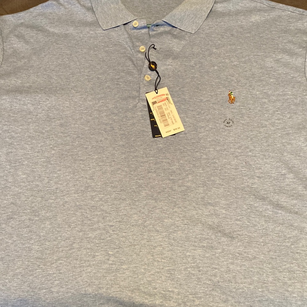 Men’s light blue Ralph Lauren soft cotton polo size 2XLT